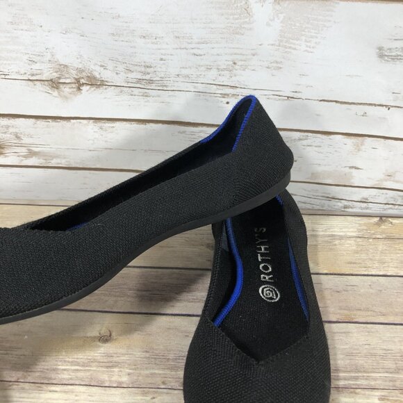 Rothy's The Point Ballet Pointed Flats Womens Size 10.5 Black Knit Slip On - Picture 10 of 11